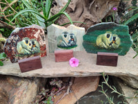 Hand Made Monkey Decoupage Stone Slabs x 6 From Southern Africa