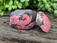 Polished on One Side Rhodonite Nodules x 5 From Ambindavato, Madagascar