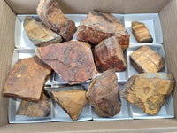 Polished On One Side Tiger's Eye Slabs x 6 From South Africa