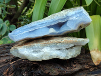 Natural Blue Lace Agate Geode Specimens x 6 From Malawi