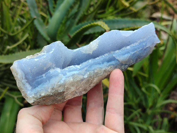 Natural Blue Lace Agate Geode Specimens x 6 From Malawi