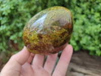 Polished Green Opal Standing Free Forms x 2 From Antsirabe, Madagascar