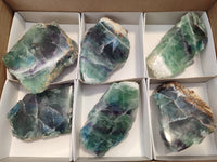 Polished On One Side Watermelon Fluorite x 6 From Uis, Namibia