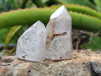 Polished Mixed Inclusion Window Quartz Crystals x 20 From Madagascar