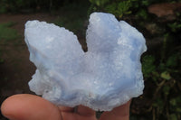 Natural Etched Blue Chalcedony Specimens x 3 From Nsanje, Malawi