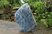 Polished Blue Spinel Spotted Quartz Standing Free Form x 1 From Madagascar