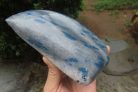 Polished Blue Spinel Spotted Quartz Standing Free Form x 1 From Madagascar