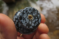 Polished Snowflake Obsidian Drawer - Door Knobs - Sold Per Item - From Mexico