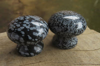 Polished Snowflake Obsidian Drawer - Door Knobs - Sold Per Item - From Mexico