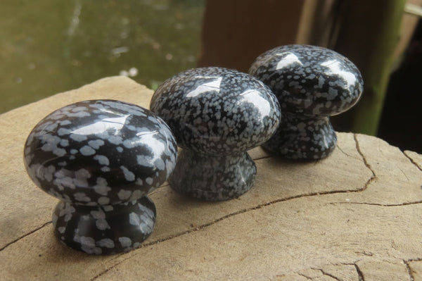 Polished Snowflake Obsidian Drawer - Door Knobs - Sold Per Item - From Mexico