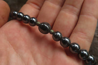 Polished Hematite & Gold Beaded Necklace - Sold Per Item - From Southern Africa