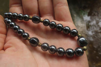 Polished Hematite & Gold Beaded Necklace - Sold Per Item - From Southern Africa