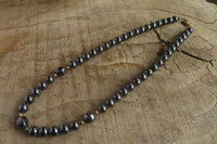 Polished Hematite & Gold Beaded Necklace - Sold Per Item - From Southern Africa