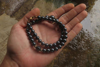 Polished Hematite & Gold Beaded Necklace - Sold Per Item - From Southern Africa