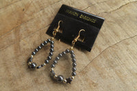 Polished Pair of Hematite Star Bead Loop Earrings - sold per Pair - From Southern Africa