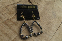 Polished Pair of Hematite Star Bead Loop Earrings - sold per Pair - From Southern Africa