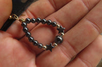 Polished Pair of Hematite Star Bead Loop Earrings - sold per Pair - From Southern Africa