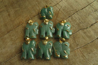 Polished Aventurine Elephant Pendant with Gold Bail and Trim - Sold Per Item - From Zimbabwe