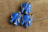 Polished Lapis Lazuli Elephant Pendant with Silver Bail and Trim - Sold Per Item - From Afghanistan