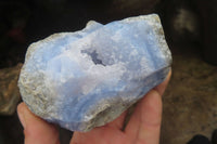 Natural Blue Lace Agate Geode Specimens x 12 From Malawi