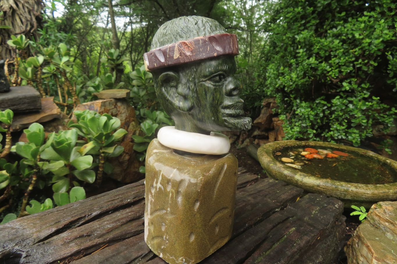 Hand Made African Bust Stone Sculpture x 1 From Zimbabwe