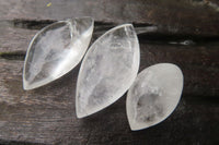 Polished Clear Quartz "Angel Tears" Pendant Pieces x 40 From Madagascar