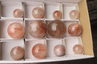 Polished Golden Healer Quartz Spheres x 12 From Madagascar