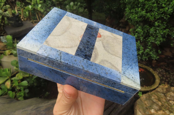 Hand Made Dumortierite Jewellery Box x 1 From Mozambique