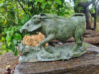 Hand Made Green Verdite Warthog Carving x 1 From Zimbabwe