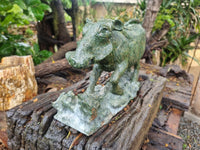 Hand Made Green Verdite Warthog Carving x 1 From Zimbabwe