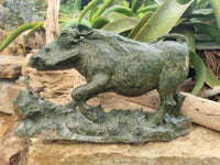 Hand Made Green Verdite Warthog Carving x 1 From Zimbabwe