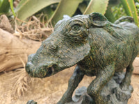 Hand Made Green Verdite Warthog Carving x 1 From Zimbabwe