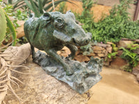 Hand Made Green Verdite Warthog Carving x 1 From Zimbabwe