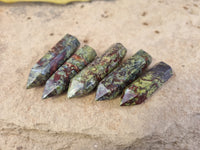 Polished Bastite Dragons Blood Stone Points x 20 From Tshipise, South Africa