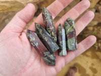 Polished Bastite Dragons Blood Stone Points x 20 From Tshipise, South Africa