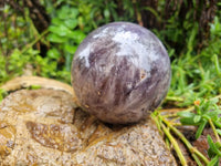 Polished Chevron Amethyst Spheres x 2 from Madagascar