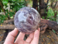 Polished Chevron Amethyst Spheres x 2 from Madagascar