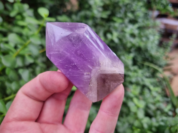 Polished Chevron Amethyst Points x 6 from Madagascar