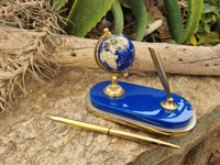 Polished Gemstone World Globe Desk Set x 1 From China