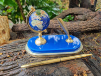 Polished Gemstone World Globe Desk Set x 1 From China