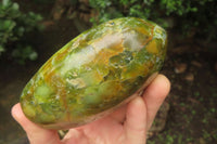 Polished Green Opal Standing Free Forms x 3 From Antsirabe, Madagascar