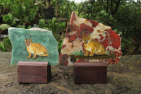 Hand Made Caracal Decoupage Stone Slabs x 6 From Southern Africa