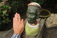 Hand Made African Man Bust Sculpture x 1 From Zimbabwe