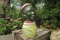 Hand Made African Man Bust Sculpture x 1 From Zimbabwe