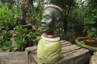 Hand Made African Man Bust Sculpture x 1 From Zimbabwe