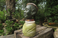 Hand Made African Man Bust Sculpture x 1 From Zimbabwe