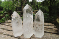 Polished Clear Quartz Points x 6 From Madagascar