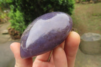 Polished Lepidolite with Pink Rubellite Gemstone Hearts x 6 From Ambatondrazaka, Madagascar