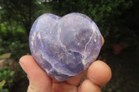 Polished Lepidolite with Pink Rubellite Gemstone Hearts x 6 From Ambatondrazaka, Madagascar