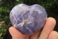 Polished Lepidolite with Pink Rubellite Gemstone Hearts x 6 From Ambatondrazaka, Madagascar